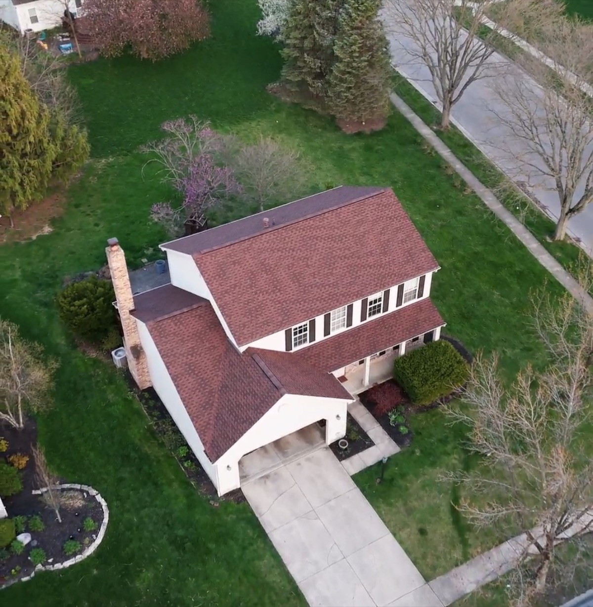 Brown roof installation - aerial view